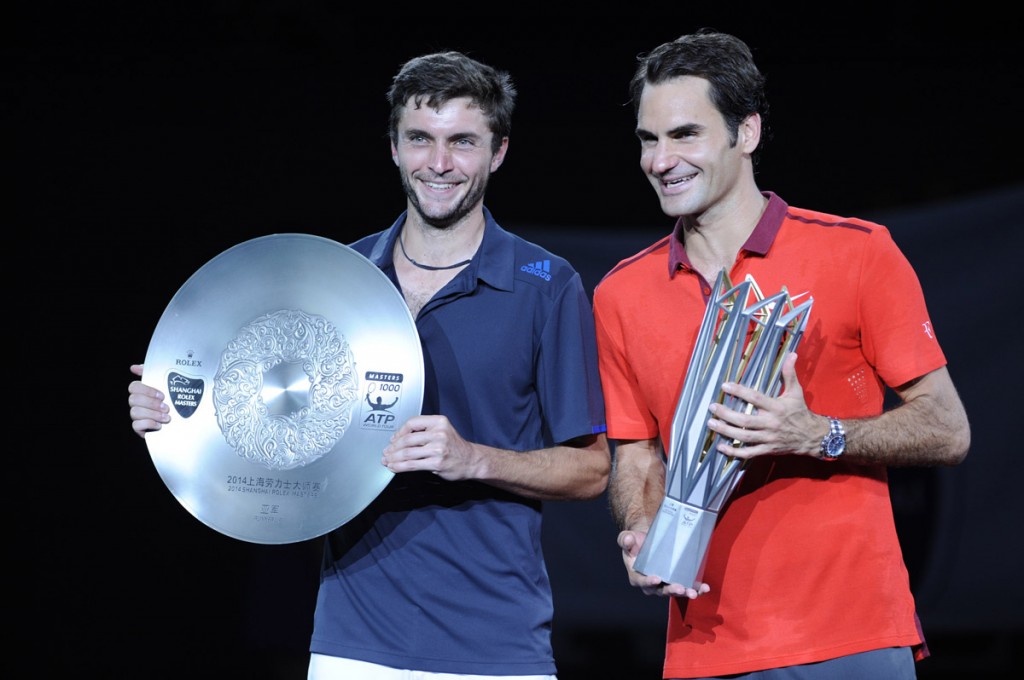Foto Roger Federer y Gilles Simon