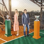 Sharapova y Nadal posando trofeos 2014 02